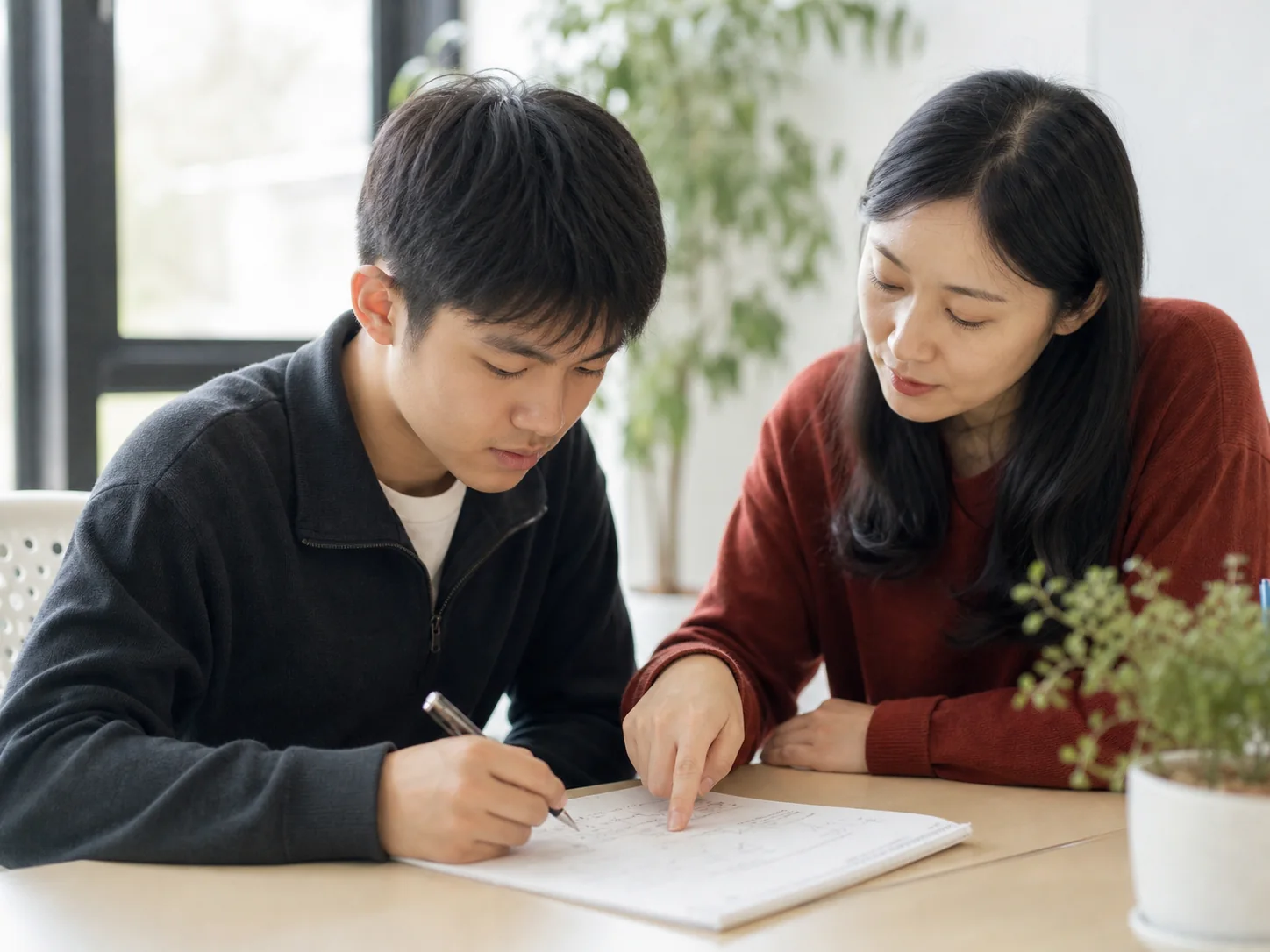 苏州高中生与老师进行1对1数学错题分析